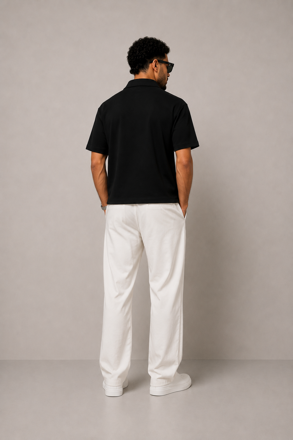 Boxy Fit POLO T-SHIRT BLACK