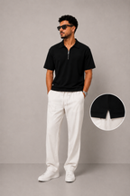Boxy Fit POLO T-SHIRT BLACK