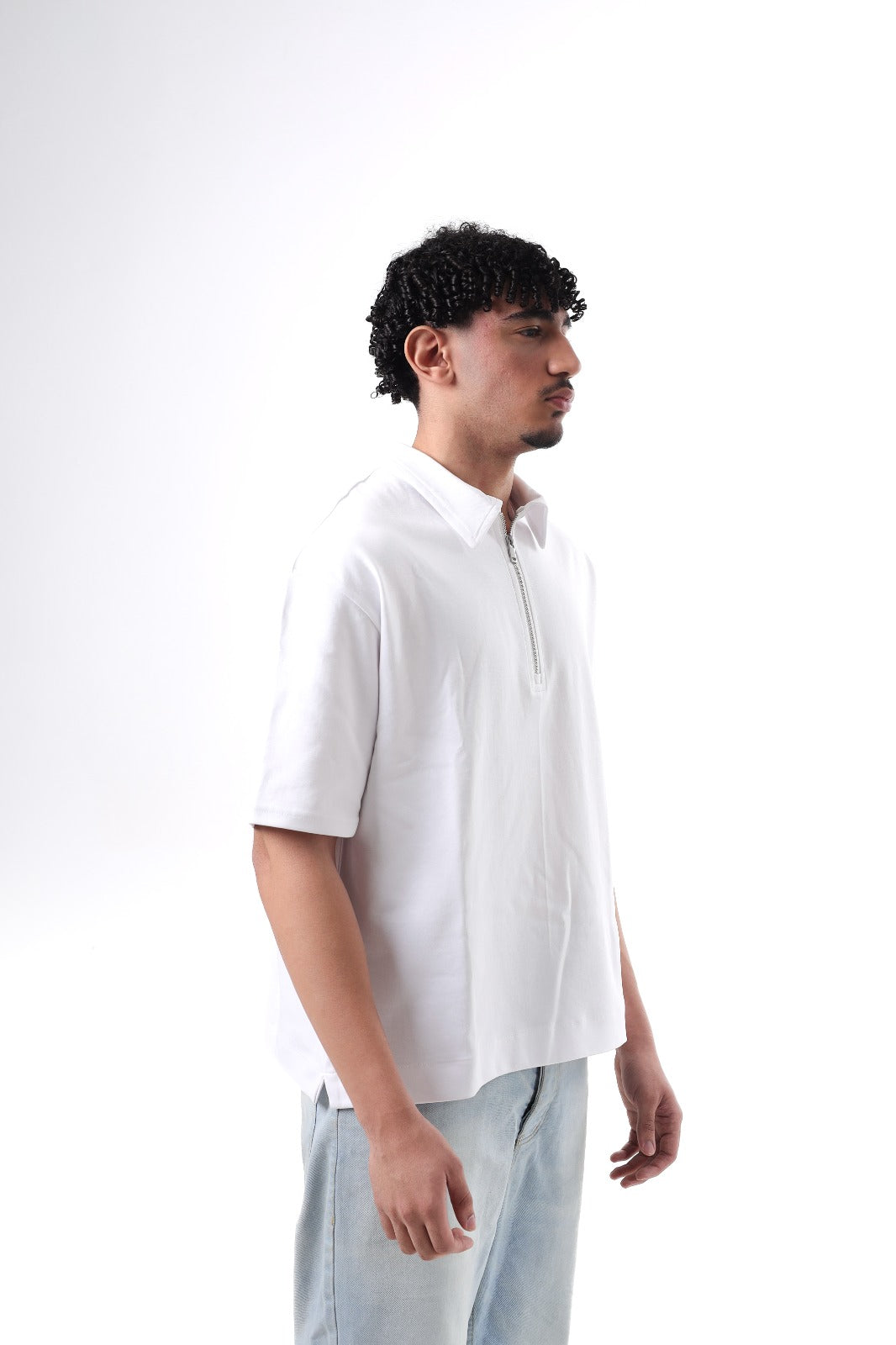 Boxy Fit POLO T-SHIRT WHITE