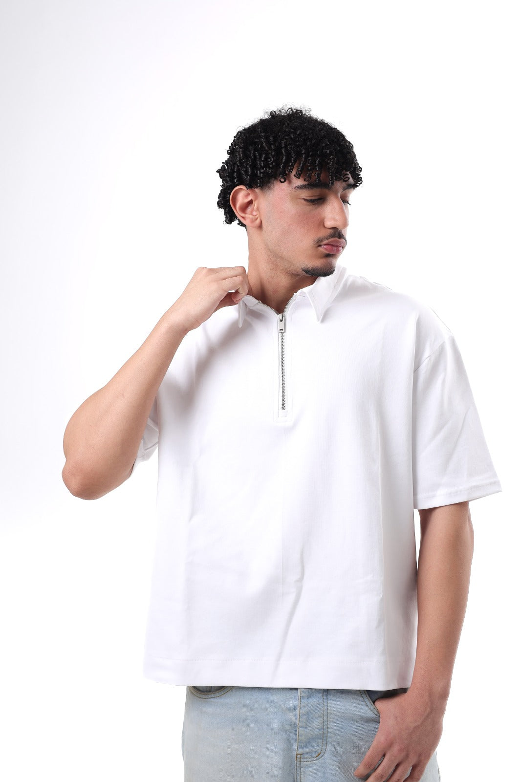 Boxy Fit POLO T-SHIRT WHITE