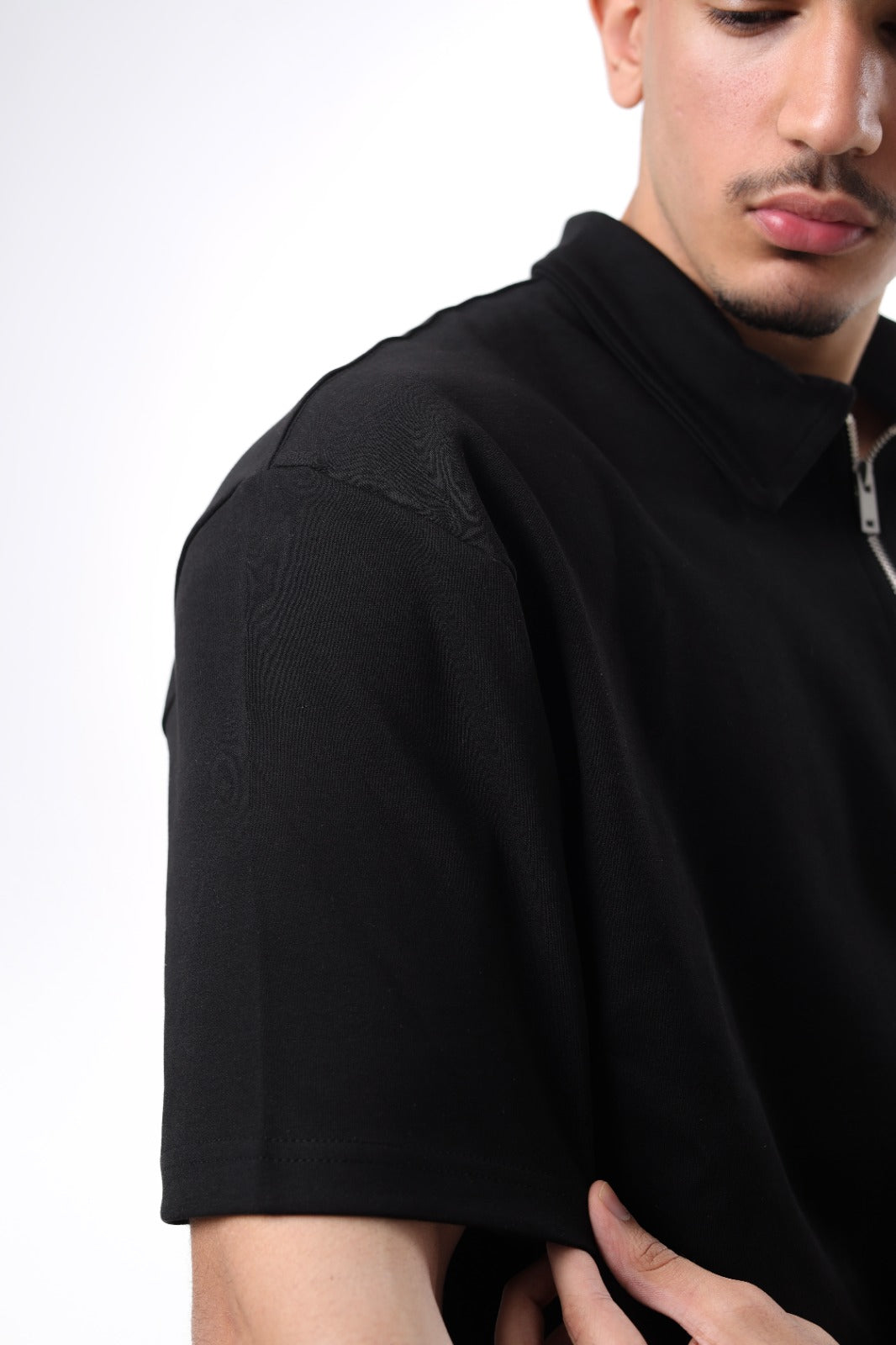 Boxy Fit POLO T-SHIRT BLACK