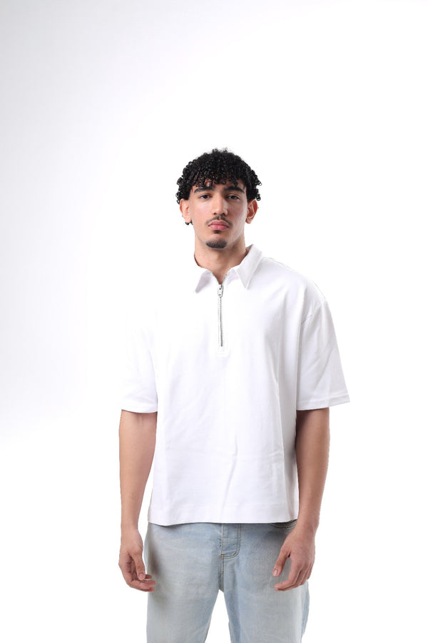 Boxy Fit POLO T-SHIRT WHITE