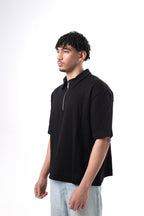 Boxy Fit POLO T-SHIRT BLACK